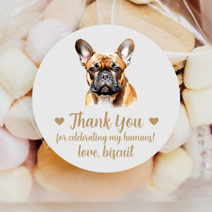 Aangepaste Franse Bulldog bruiloft gunst Stickers
