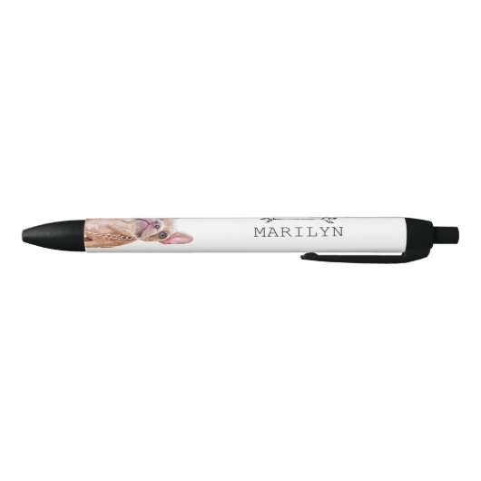 Aangepaste Franse Bulldog | Cute Frenchie Zwarte Inkt Pen (Bodem)