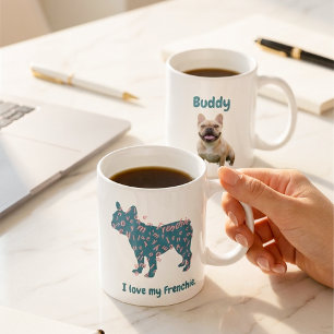 Aangepaste Franse Bulldog Foto Ik Hou Van Mijn Fre Koffiemok