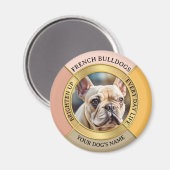 Aangepaste Franse Bulldog Gouden Frame Foto Magnee Magneet (Voorkant / Achterkant)