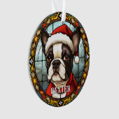 Aangepaste Franse Bulldog Kerstmis Ornament (voorkant)