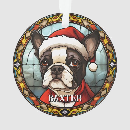 Aangepaste Franse Bulldog Kerstmis Ornament (achterkant)