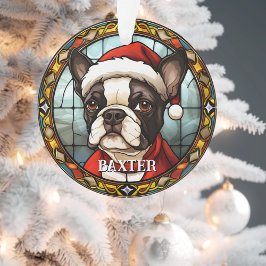 Aangepaste Franse Bulldog Kerstmis Ornament