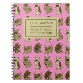 Aangepaste Franse Bulldog Pattern-naam Notitieboek