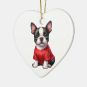 Aangepaste Franse Bulldog Valentijn Keramisch Ornament (Links)