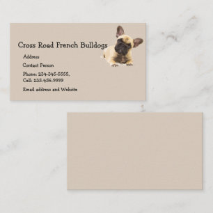 Aangepaste Franse Bulldogs Hond Huisdier Dier Logo Visitekaartje
