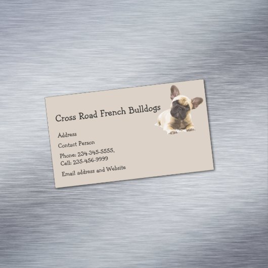 Aangepaste Franse bulledogs Dog Pet Animal Logo Magnetisch Visitekaartje (Voorbeeld)