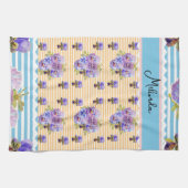 Aangepaste Franse Pastel Gele Blauwe Viooltjes Vro Theedoek (Horizontaal)