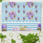 Aangepaste Franse Pastel Paarse Blauwe Viooltje Vr Theedoek (Gevouwen)