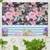 Aangepaste Franse Pastel Roze Blauwe Roos Rozen Sc Theedoek (Gevouwen)