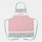 Aangepaste Franse Pastel Turquoise Blauwe Blush Ro Schort (Voorkant)
