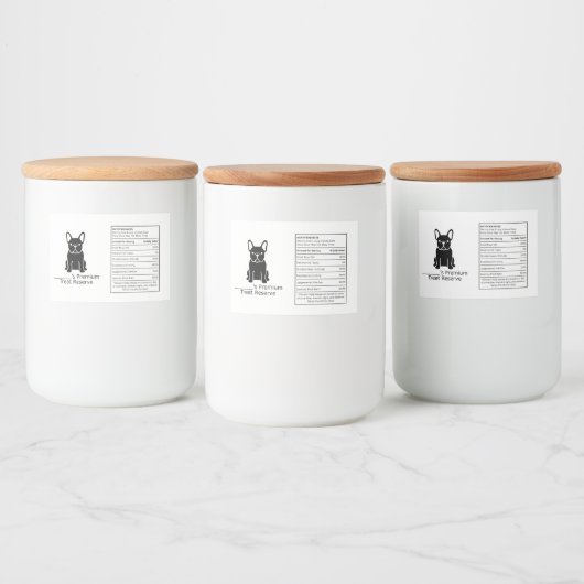 Aangepaste Franse Puppy Treat Box - Gepersonalisee Voedselcontainer Etiket (Flessen)