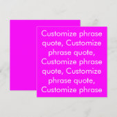 Aangepaste frase citaten, moderne magenta witte ka (Voorkant / Achterkant)