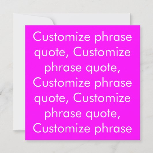 Aangepaste frase citaten, moderne magenta witte ka (Voorkant)