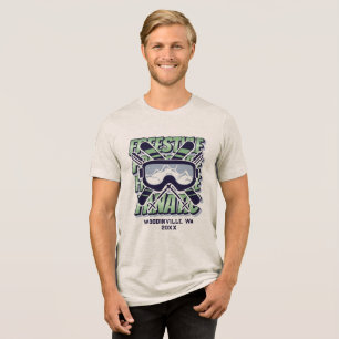 Aangepaste freestyle skiën locatie Datum Naam Tri-Blend Shirt
