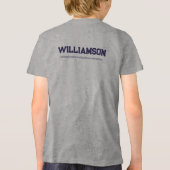Aangepaste freestyle skiën locatie Datum Naam Tri-Blend Shirt (Achterkant)