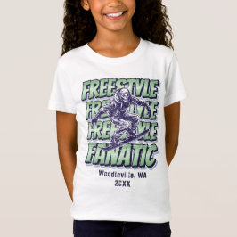 Aangepaste Freestyle Snowboarden Locatie Datum Naa T-shirt