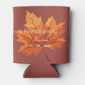 Aangepaste Friendsgiving | Persoonlijke rustieke h Blikjeskoeler (Voorkant)
