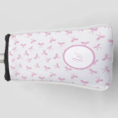 Aangepaste Frilly Coquette Roze waterverf Bow Golfheadcover (Voorkant)