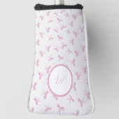 Aangepaste Frilly Coquette Roze waterverf Bow Golfheadcover (Draai 90)