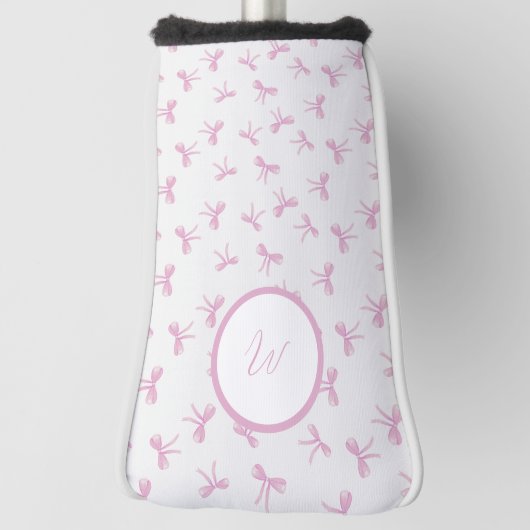 Aangepaste Frilly Coquette Roze waterverf Bow Golfheadcover (Draai 90)