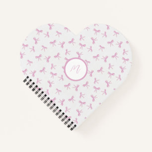Aangepaste Frilly Coquette Roze waterverf Bow hart Notitieboek