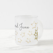 Aangepaste Frosted-Mok met Star -bewerkbare naam Matglas Koffiemok (Voorkant rechts)