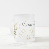 Aangepaste Frosted-Mok met Star -bewerkbare naam Matglas Koffiemok (Voorkant links)