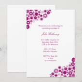 Aangepaste Fuchsia Florals Bridal Showuitnodiging Kaart (Voorkant / Achterkant)