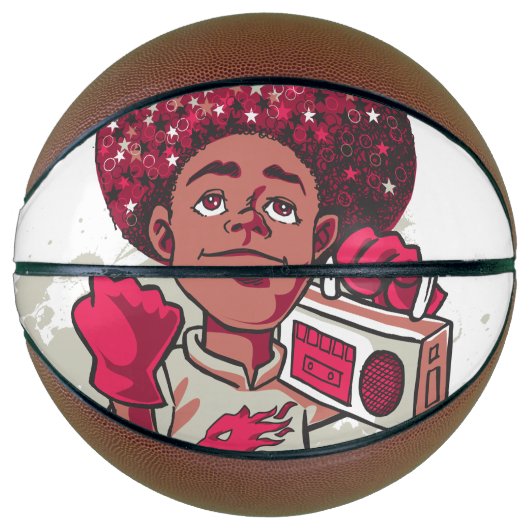Aangepaste fullsize basketbal – YOUTH Power Afro (Voorkant)