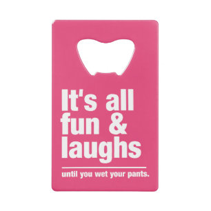 Aangepaste FUN- en LAUGHS-flesopening Creditkaart Flessenopener