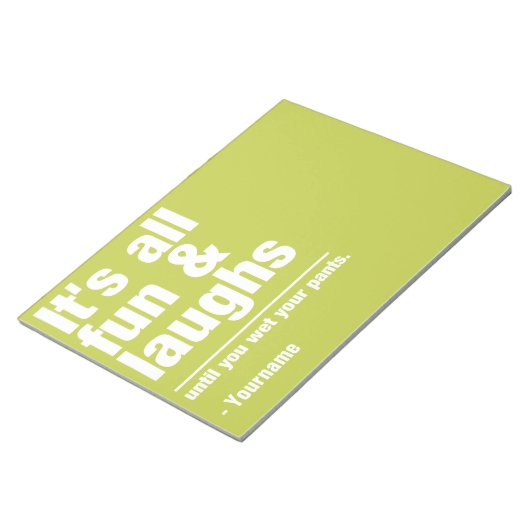 Aangepaste FUN- en LAUGHS-kleurenlaptop Notitieblok (Schuin)