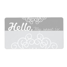 Aangepaste Fun Fancy Party Name Tags - Grijs & Zil Etiket