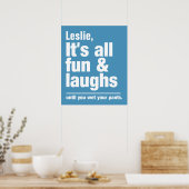 Aangepaste FUN & LAUGHS-naam en poster in kleur (Keuken)