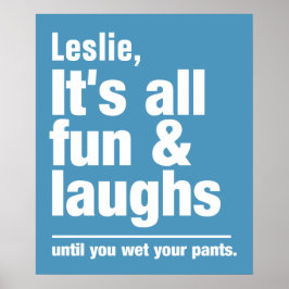 Aangepaste FUN & LAUGHS-naam en poster in kleur