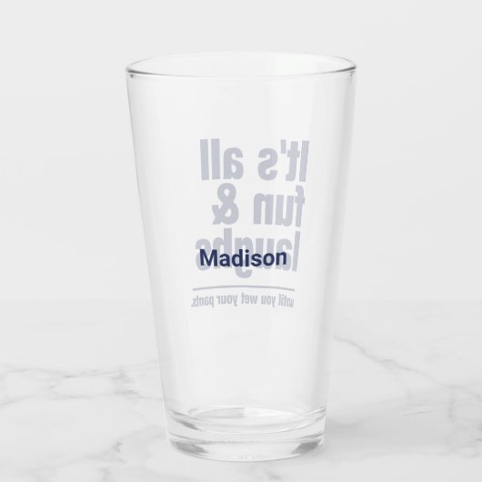 aangepaste FUN & LAUGHS-naam Glas (Achterkant)