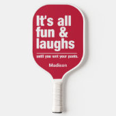 Aangepaste FUN & LAUGHS-naam & kleur Pickleball Pa Paddle (Achterkant)