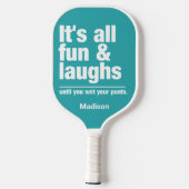 Aangepaste FUN & LAUGHS-naam & kleur Pickleball Pa Paddle (Achterkant)