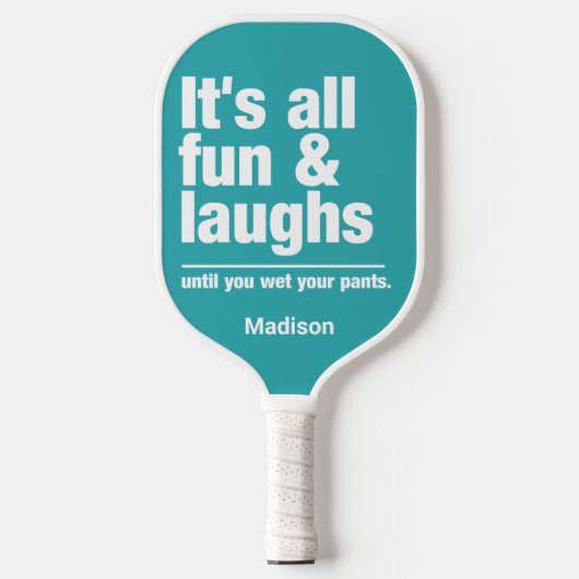 Aangepaste FUN & LAUGHS-naam & kleur Pickleball Pa Paddle (Voorkant)