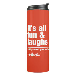 Aangepaste FUN & LAUGHS-naam & kleurtumbler Thermosbeker
