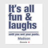 aangepaste FUN & LAUGHS-naam Sticker (Vel)