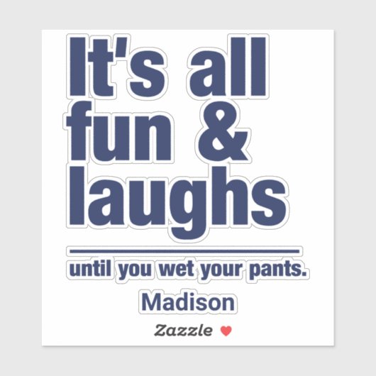 aangepaste FUN & LAUGHS-naam Sticker (Vel)