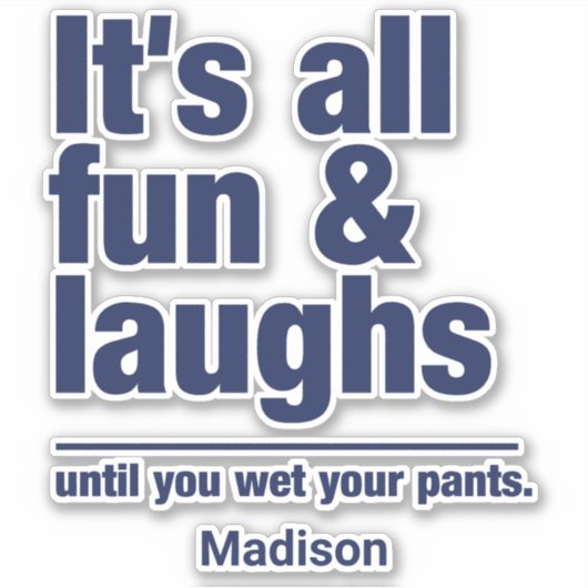 aangepaste FUN & LAUGHS-naam Sticker (Voorkant)