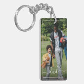 Aangepaste Fun Modern Unieke Eenvoudige Papa Tekst Sleutelhanger (Voorkant Links)