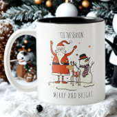 Aangepaste Fun Santa Snowman Rendier Christmas Hyg Tweekleurige Koffiemok