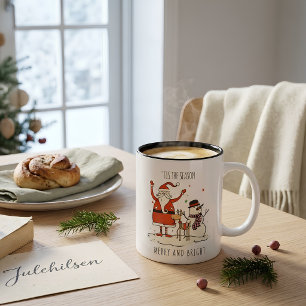Aangepaste Fun Santa Snowman Rendier Christmas Hyg Tweekleurige Koffiemok