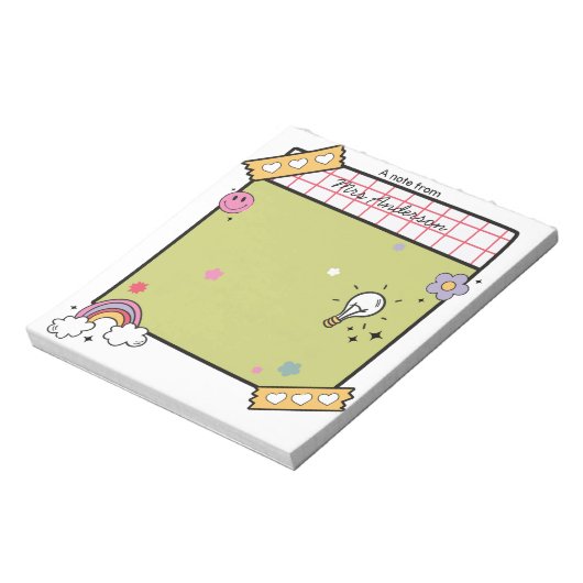 Aangepaste Fun Teacher Appreciation Notitieblok (Linkerzijde)