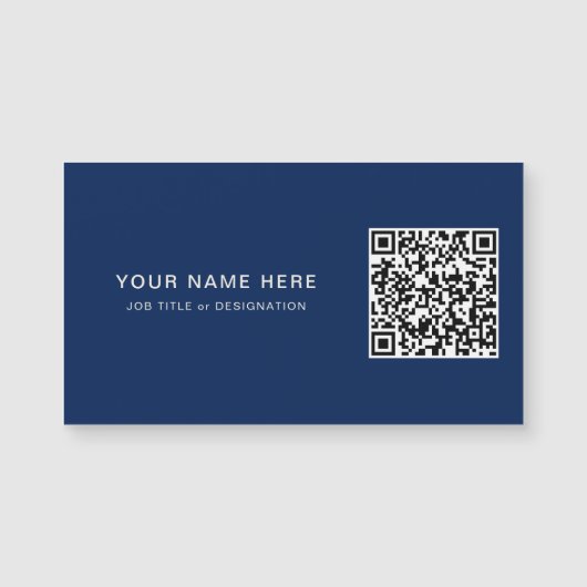 Aangepaste Functie Navy Magneet Kaart met QR-code (Voorkant)