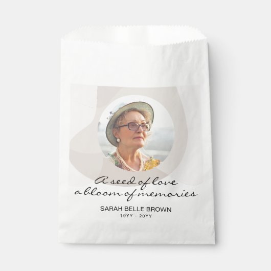 Aangepaste Funeral Seed Packet Favors Memorial Fot Bedankzakje (Voorkant)