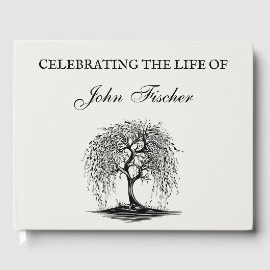 Aangepaste Funeral Tree of Life Herdenking Inschri Gastenboek (Voorkant)